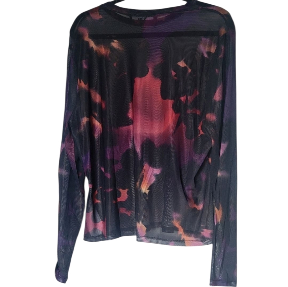 Nina Parker Sheer Top‎ in Black and Purple